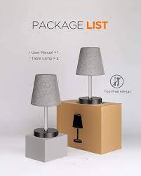 Sale ends in 1 day. Tomons Usb Table Bedside Lamp With 2 Usb Charging Ports Set Of 2 Lp04001 Gray Inateck Official
