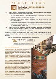Public issue shares available for application by way of private placement to selected investors; Home Nadi Cergas