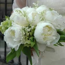 White Peony And Lily Of The Valley White Wedding Bouquets Peony Bouquet Wedding Lily Bridal Bouquet