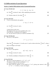 Worksheets are implicit differentiation date period, implicit differentiation work, ap calculus abbc implicit differentiation work, name implicit differentiation worksheet. Worksheet C4 Chapter 4 Differentiation Exam Questions