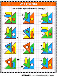 Whether the skill level is as a beginner or something more advanced, they're an ideal way to pass the time when you have nothing else to do like waiting in an airport, sitting in your car or as a means to. Iq Training Educational Math Puzzle For Kids And Adults With Basic Shapes Oval Circle Triangles Overlays And Colors Can You Find The Picture That Has No Copy Answer Included Royalty