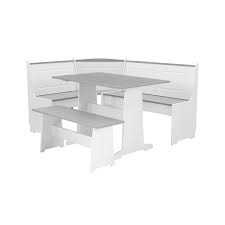 Stuhl set aus eiche massiv weiß kunstleder (2er set). Linon Ardmore Wood Breakfast Nook Dining Set In White And Gray Cymx2110