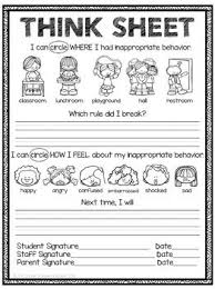 Free P B I S Think Sheet Think Sheet Pbis Behavior Reflection