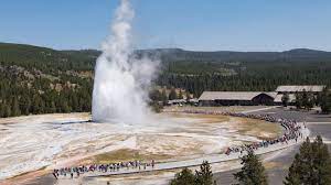 We got there about ten minutes before it went off, and we watched the big clock until boom, right on schedule the hot water started spouting. Old Faithful Streaming Webcam Yellowstone Forever