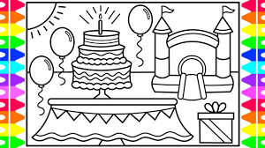 How to write happy birthday in calligraphy with normal pen. Birthday Celebration Drawing For Kids Novocom Top