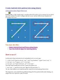 We have come up with this extensive and stepwise tutorial to perform pattern unlock on android easily. Patterlock Con Jquery