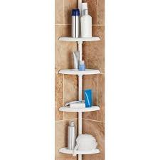 Mainstays 4 Tier Tension Pole Shower Caddy White Walmart Com Shower Caddy Clean Shelves Shower