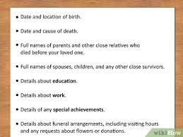 My sincere condolences on the loss of your _______, you are in my prayers. How To Write A Funeral Program Obituary Wikihow