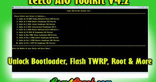 This leeco aio toolkit tool you can unlock bootloader. Leeco Aio Toolkit V4 2 For Unlock Bootloader Flash Twrp Root More Free Download Gsmbox Flash Tool Usbdriver Root Unlock Tool Frp We 5000 Article Search Bx