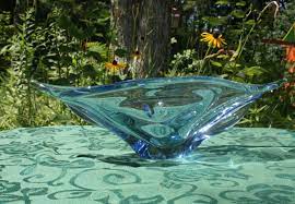 Vintage Blue Khi Bohemia Glass Dish Hand Blown Art Glass Made In Czechoslovakia Art Deco Candy Bowl Home Decor Bohem Bohemia Glass Home Decor Tips Living Decor