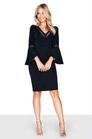 Paper Dolls Women S Fluted Long Sleeve Black Dress Available Now At Market Co Uk Order O Black Long Sleeve Dress Little Black Dress Outfit Black Dress Outfits