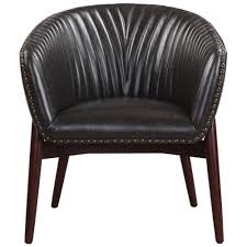 Astro faux fur chaise by aico. Modern Black Faux Leather Accent Chair With Nail Head Trim Scenario Home