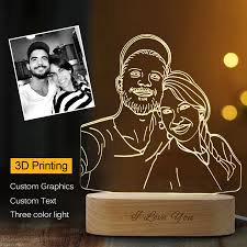 Dropshipping Customized 3d Night Light Usb Wooden Base Diy Night Lamp For Wedding Christmas Gift Holiday Light Custo Photo Lamp 3d Night Light 3d Illusion Lamp