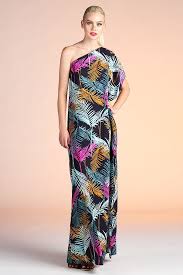 Tyche Areca Palm Leaf One Shoulder Maxi D 4038 Exclusive Print Tychelosangeles Com Tyche Losangeles Printed Maxi Dress Dresses Womens Wholesale Clothing