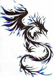 This section is dedicated to dragons. Nice Use Of Color Accents Tribal Dragon Tattoo Tribal Dragon Tattoos Tribal Tattoos