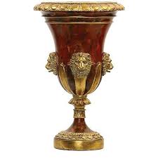 Large Red And Gold Lion Head 17 High Urn 2g241 Lamps Plus Sterling Industries Largest Lion Decorative Urns