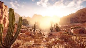 Gigantesco cactus (carnegiea gigantea) che produce un frutto commestibile a forma di pera e che , immagazzinando grandi quantità d'acqua nel tallo , evita il disseccamento totale dell'ambiente. Horizon Zero Dawn La Miglior Risposta Possibile Alla Domanda Robosauri Outcast