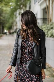 Ba&sh floral border print open front cotton jacket. Midi Dress With Leather Jacket Off 74 Medpharmres Com