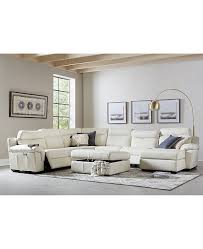 Living spaces leather sectional sofa $ 1,250.00. Furniture Julius Ii Leather Power Reclining Sectional Sofa Collection With Power Headrests And Usb Power Outlet Created For Macy S Reviews Furniture Macy S