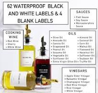 Amazon.com: Black & White Oil Vinegar Labels Sets - 66 PCS ...