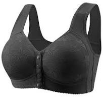 Amvlyk Front Closure Bras for Women Plus Size Front Buckle Bra Push Up Comfort Senior Wireless Snap Closing Bra Easy To Wear for Middle Aged Elderly ...