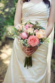Classic Bouquet Of Blush Garden Roses Wax Flower And Seeded Eucalyptus Event Floral Design Wedding Wedding Flowers
