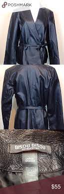 Bisou Bisou Michele Bohbot Leather Jacket Size L Clothes Design Fashion Design Black Leather Wrap