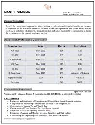 chartered accountant, cv resume sample