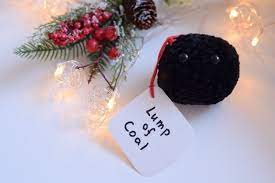 Santa coal Christmas gift, plush lump of coal funny xmas gif - Inspire  Uplift