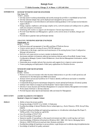 windows server engineer resume samples