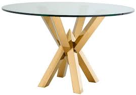 The pedestal is crafted from one piece of spun steel, so there are no seams or joints to. Casa Padrino Luxury Dining Table Gold O 125 X H 75 Cm Round Stainless Steel Kitchen Table With Glass Top Luxury Dining Room Furniture