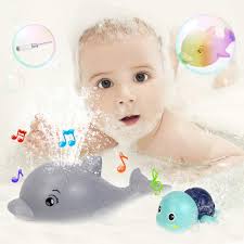 Touch device users, explore by touch or with swipe gestures. Buy Baby Bath Toys Water Spray Dolphin Bathtub Toy With Led Musical Light Up Swimming Turtle Bath Toy Crystal Screwdriver Induction Squirt Toy Sprinkler Bathtub Shower Pool Bathroom Toys For Toddler Online