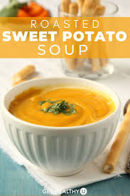If You Re Looking For A Creamy And Hearty Soup Recipe This Fall Look No Further Than Our He Sweet Potato Soup Sweet Potato Soup Recipes Roasted Sweet Potatoes