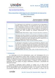 Por eso portal educativo trae a ustedes 306 ejercicios de razonamiento lógico matemático para secundaria, ayudara al desarrollo de las habilidades. Pdf Dos Propuestas Matemagicas Para Estudiantes De Educacion Primaria Y Secundaria