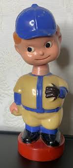 Vintage Boy Baseball Player Bobblehead Nodder Bank Mid-Century Plastic Hong  Kong