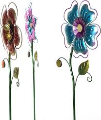 Maybe you would like to learn more about one of these? Buy Garden Stake Outdoor Plant Pick Cute Metal Flower Stick Art Ornament Decor Lawn Yard Patio 3 Set Online In Indonesia B075rzls4q