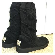 Ugg boots are so cozy and warm, you may never want to take them off. Ugg Shoes Ugg Bootstall Black Argyle Knit Boots Poshmark