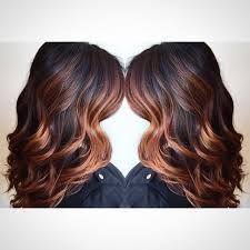 • women with copper hair are advised to wear black mascara only with subtle, neutral eyeshadow colors in order to enhance the shape of the eyes. Dark Copper Balayage Hair Google Search Copperbalayage Sac Ve Guzellik Balyaj Bob Sac Modelleri
