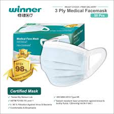 The elastic ear loop will keep the mask securely positioned on your face. Winner Medical 3 Ply Face Mask 50pcs Soft Earloop Normal 3 Ply Disposable Mask Shopee Malaysia