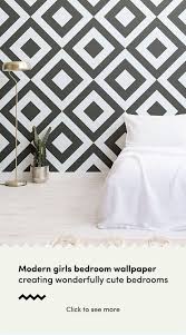 Black And White Geometric Wallpaper Bedroom Black White Geometric Wallpaper Mural Murals Wallpaper In 2020 Pink Bedroom Decor White Room Decor Girls Bedroom Modern