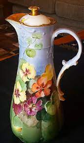Limoges france hand painted flowers chocolate pot lovely molding. Fabulous Haviland Limoges Rare Hand Painted Chocolate Pot With Floral Pattern This Is A Beautiful Haviland Limo Tea Pots Vintage Vintage Coffee Pot Tea Pots