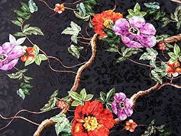 Natürlich eignen sich unsere stoffe auch hervorragend zum basteln & dekorieren. Floral Print Rialto Stretch Satin Crepe Kleid Stoff Meterware Schwarz Meterware Blumen Krepp