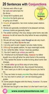 The seven coordinating conjunctions are for, and, nor, but, or, yet, and so. 20 Sentences With Conjunctions Example Sentences With Conjunctions Example Sentences Conjunctions Learn English Words English Words