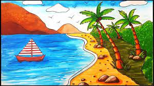 Landscape Drawing Ideas Beach Samples of artwork that will be created by kids during art scene 2019 in.