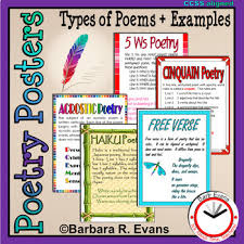 Poetry Posters Poetry Types Descriptions Examples Anchor