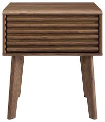 Modrest bronson modern walnut & black round end table. Mid Century Modern End Table Or Nightstand In Walnut Transitional Side Tables And End Tables By Old Bones Co Studios Houzz