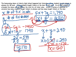 Systems of equations problems in sat math ask you to solve two or more algebra equations at once. Alg Solving Word Problem With A System Of Equations Math Algebra System Word Problems Solving Systems The Elimination Method Showme