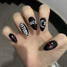 Mkr Mychemicalromance Band Nails Short Acrylic Nails Designs Edgy Nails