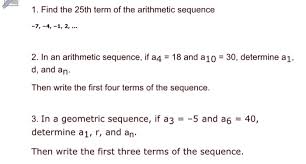 In this task we have 2 terms given: 1 Find The 25th Term Of The Arithmetic Sequence 2 Chegg Com