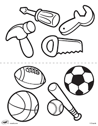 First Pages Tools And Sports On Crayola Com Sports Coloring Pages Free Coloring Pages Coloring Pages